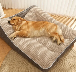 Cozy Full-Body Support Calming Pet Bed for Large Dogs.