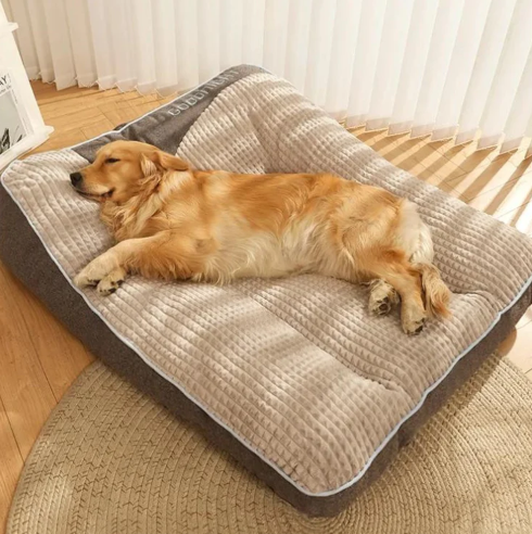 Cozy Full-Body Support Calming Pet Bed for Large Dogs.